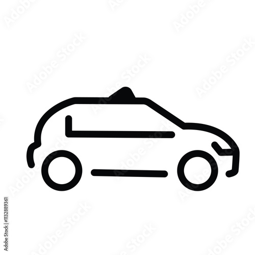 Taxicab Vector Icon - Isolated Sticker Design