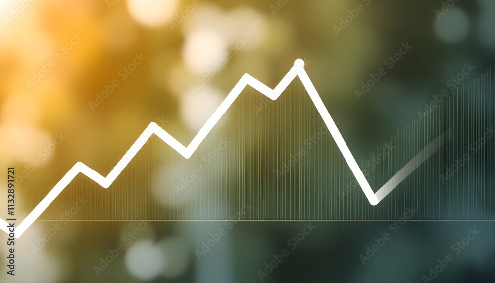 Abstract Business Growth Chart with Soft Bokeh Background