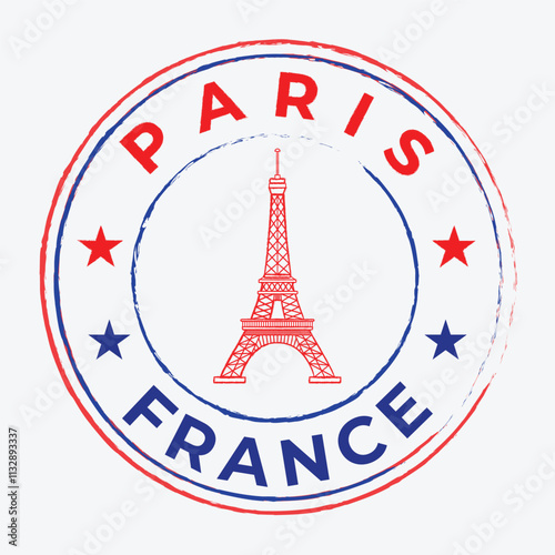 Welcome to Paris France Travel Stamp Design