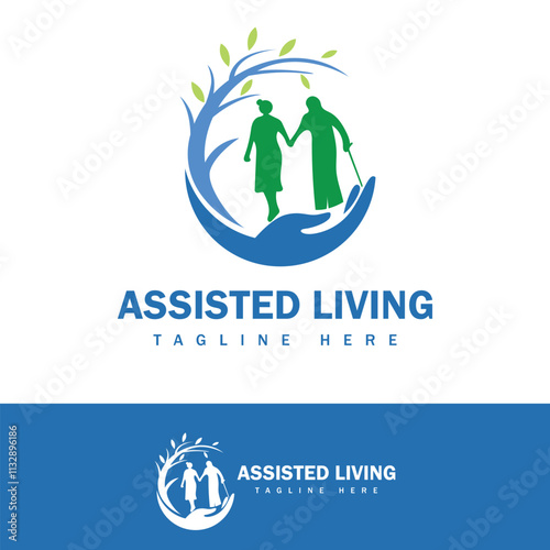Senior assisted living logo design template.