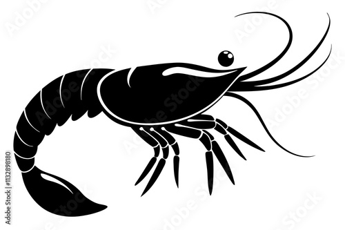 shrimp silhouette vector illustration photo