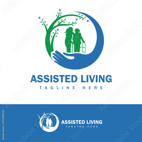 Senior assisted living logo design template.