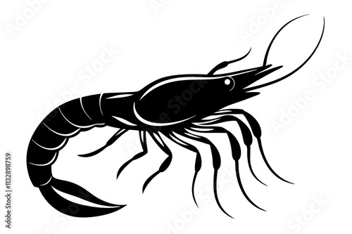 shrimp silhouette vector illustration photo