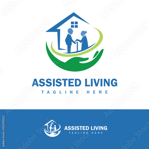 Senior assisted living logo design template.