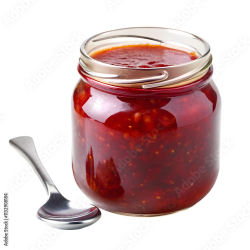 jam in a jar on white background