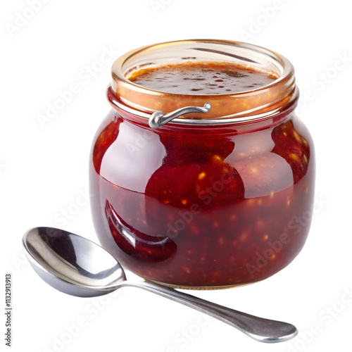 jam in a jar on white background