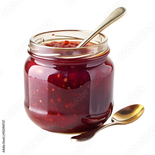 jam in a jar on white background