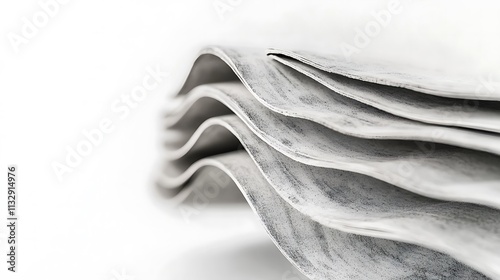 Detailed close-up of a notebook’s spiral binding and textured pages, placed against a bright white background 