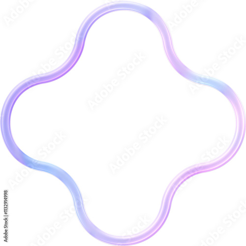 Dreamy Soft Pastel 3D Gloss Abstract Colorful Curved Shape Decoration Frame Design