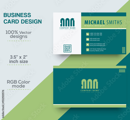 Modern and simple business card design Modern presentation card with company logo Vector business card template Visiting card for business and personal use Vector illustration design