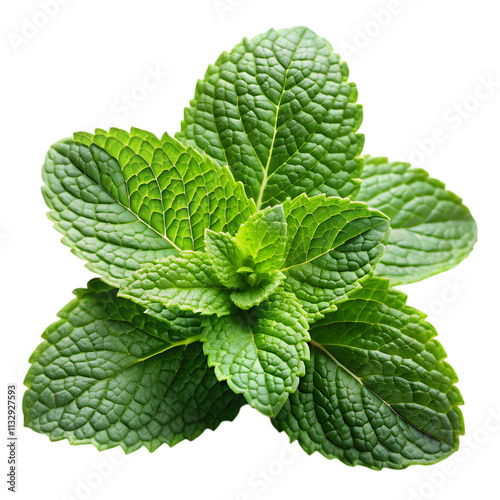 mint leaves isolated on white background