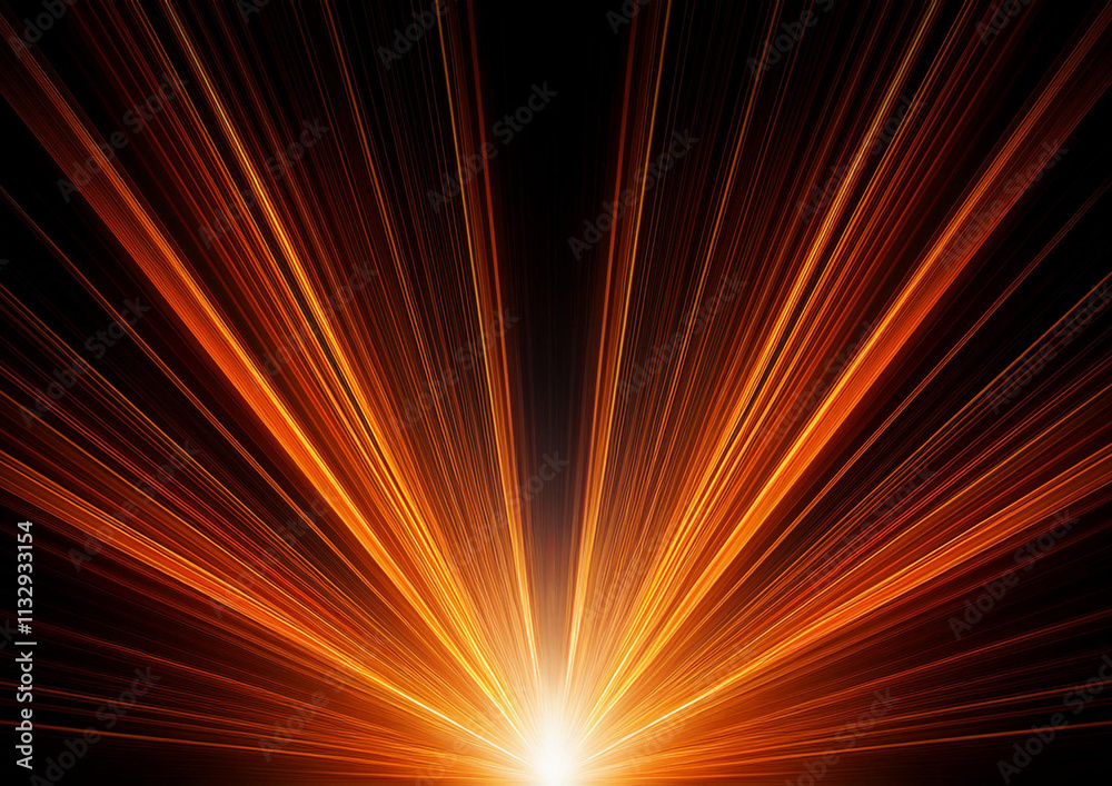 Obraz premium 黒い背景にオレンジの光