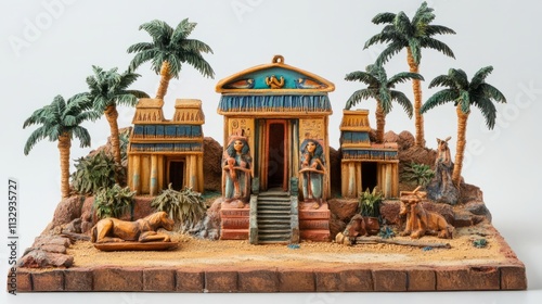 miniature of classic egypt on white background photo