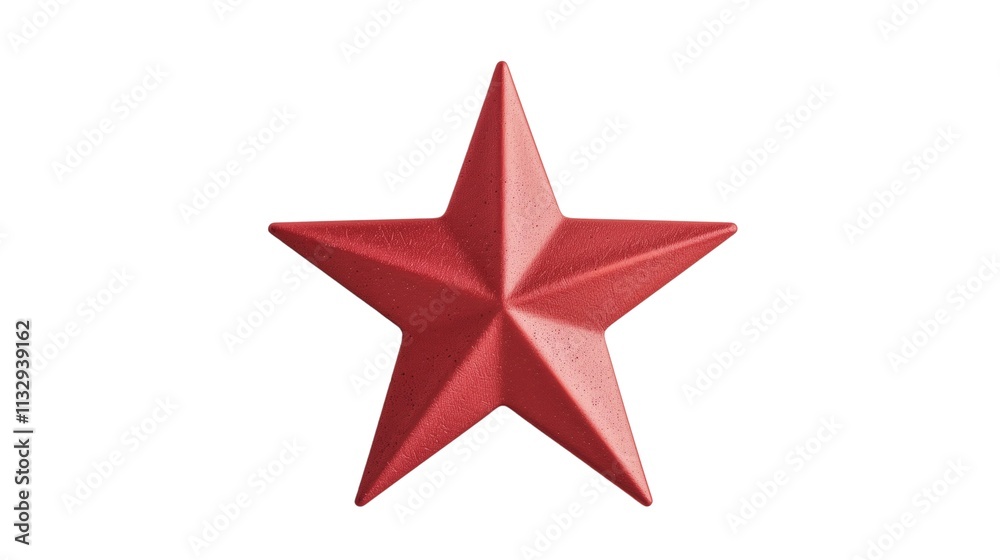 Obraz premium Red Star: A simple, yet bold red five-pointed star stands out against a clean background. It's a versatile symbol of achievement, leadership, and hope. 