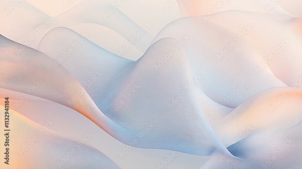 Obraz premium Soft wavy background with orange-blue gradient