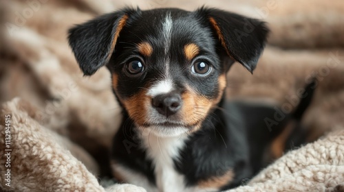 Portrait of an adorbale mixed breed puppy