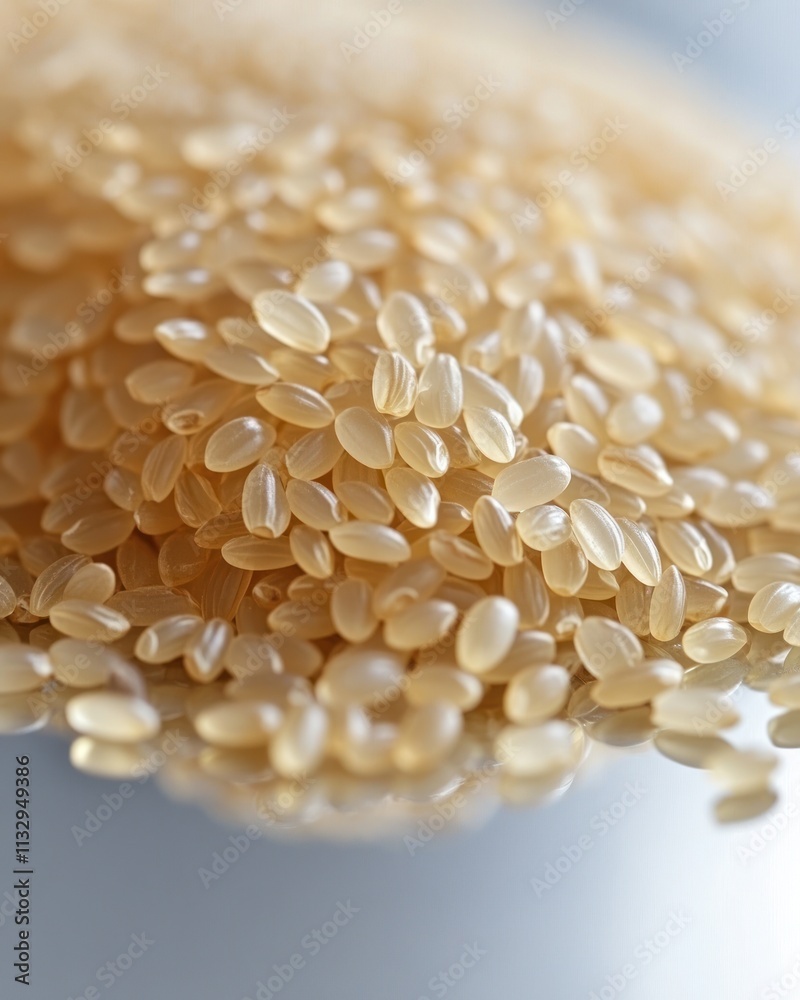 Fototapeta premium A close-up view of light-colored seeds, showcasing their texture and shape.