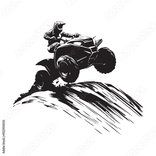 Off-road Atv Jump Background Vector Illustration Stock Vector   isolated on white background.
