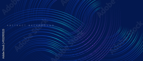 Abstract Geometric Background with Circle Line. 3D Pattern Network for Branding, Social Media, Advertising, Banners, Posters, Cards, Covers. Minimal Tech Design.