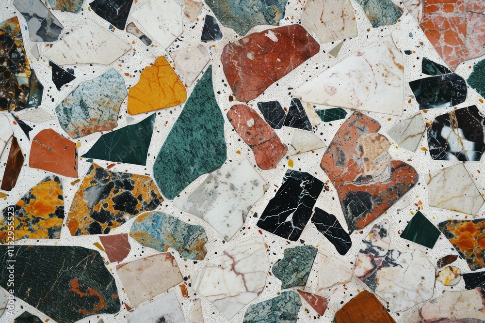 Naklejka premium Photo of Grey terrazzo particles pattern on floor surface. Background texture for backdrops or mapping