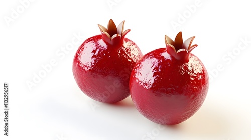 3D Pomegranate icon on a white background