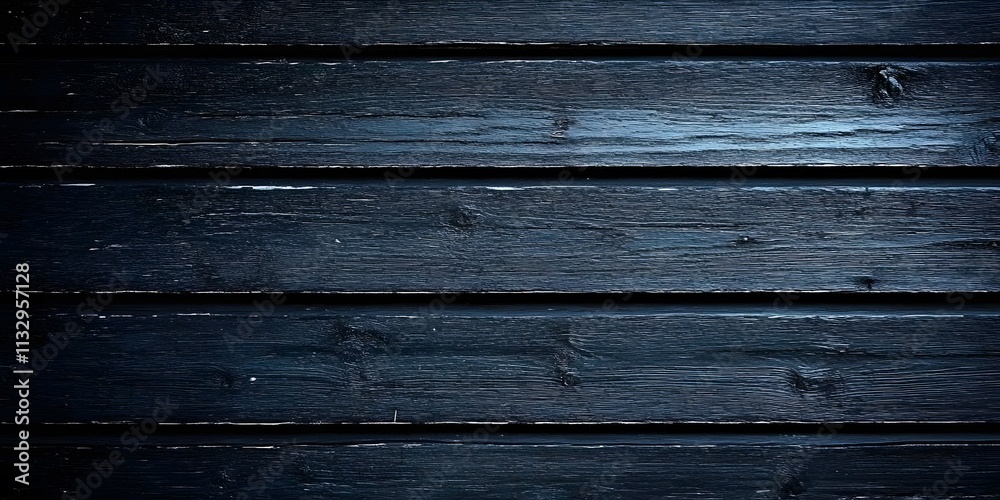 Obraz premium Weathered Black Wooden Plank Wall - Rustic Background