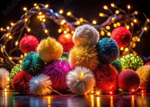 Christmas Poof Decor Silhouette, Festive Holiday Style