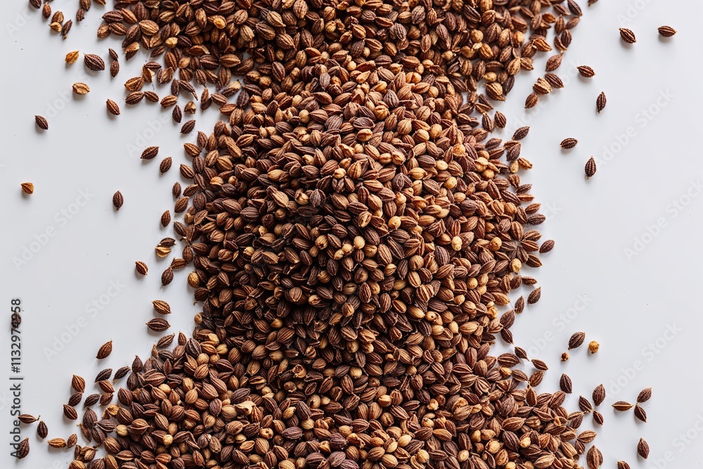 Naklejka premium Brown Cumin Seeds Isolated on Clean White Background