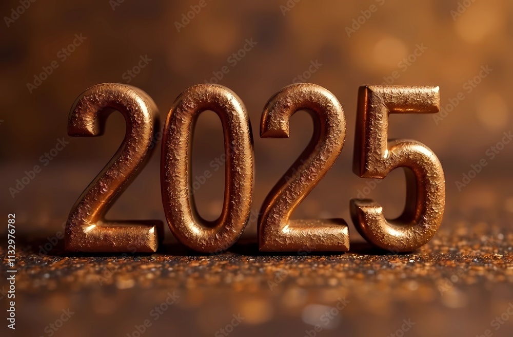 Happy New Year 2025 background, illustration for holiday design in trending color of the year Mocha mousse Happy New Year 2025 background, illustration for holiday design in trending color of the year Mocha mousse
