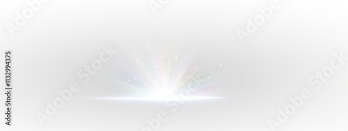 Png lens explosion, spark, spark. Glowing bright light explosion effect. Crystal The effect of a bright flickering flash of light on a transparent background with rays . Png Vector illustration. 