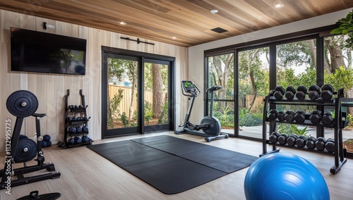 Wallpaper Mural Modern Home Gym with Natural Light Torontodigital.ca