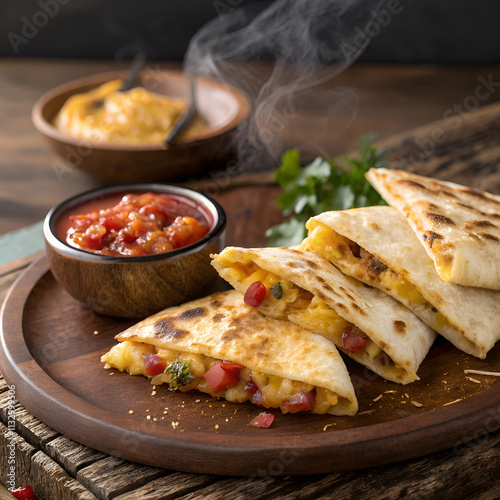 Cheesy quesadillas that melt in your mouth and salsa that packs a punch. photo