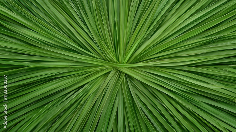 Obraz premium Lush green leaves radiating from a central point.