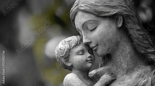 A detailed textured artwork of a mother and child sharing an intimate moment, symbolizing love, tenderness, and the unbreakable bond of motherhood.