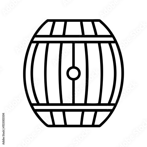 oak wine barrel Copy icon, wine day line art, wine icon - simple black line art icon of oak wine barrel Copy, for wine day celebrations. wine vector art.