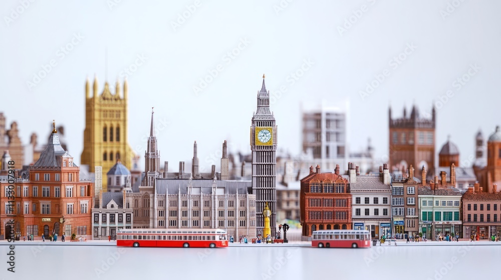 Obraz premium miniature of classic england on white background
