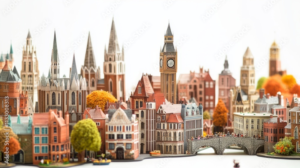 Fototapeta premium miniature of classic england on white background