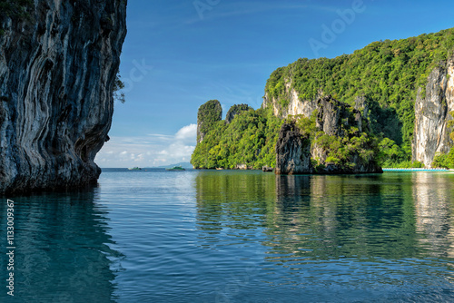 Krabi, Thailand. Travel to the tropical paradise of the Andaman Sea. Islands and beaches of the National Thai Park Krabi photo