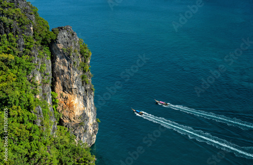 Thailand, Krabi. Thai national boats. Excursions and tours in the Krabi National Park, Thailand photo