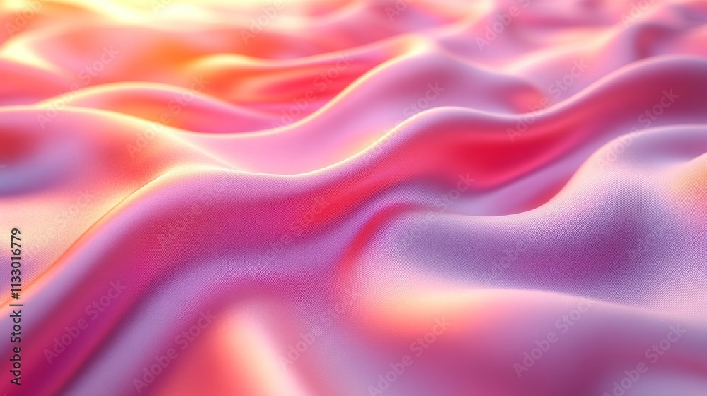 Fototapeta premium A smooth, flowing texture with soft pink and orange hues, evoking a sense of calm.