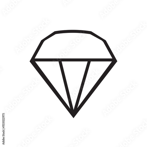 Diamond vector icon in outline style