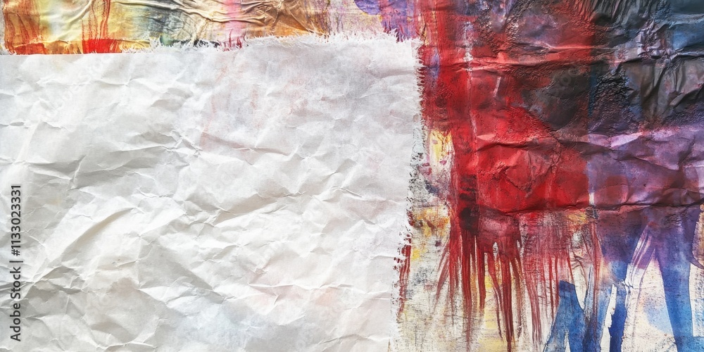 Obraz premium Mixed media background Crumpled white paper texture 