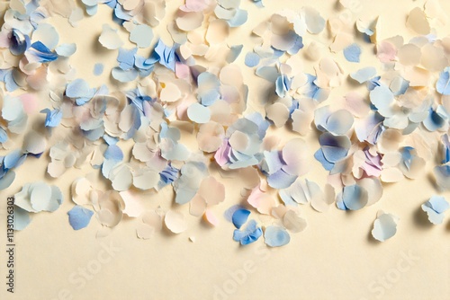 Colorful Paper Petals Spread on a Soft Background for Artistic Use