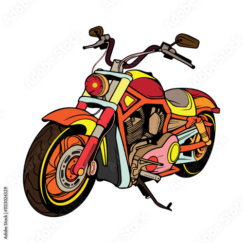 Vibrant vector bike design is perfect for creative projects, logos, and digital artwork.