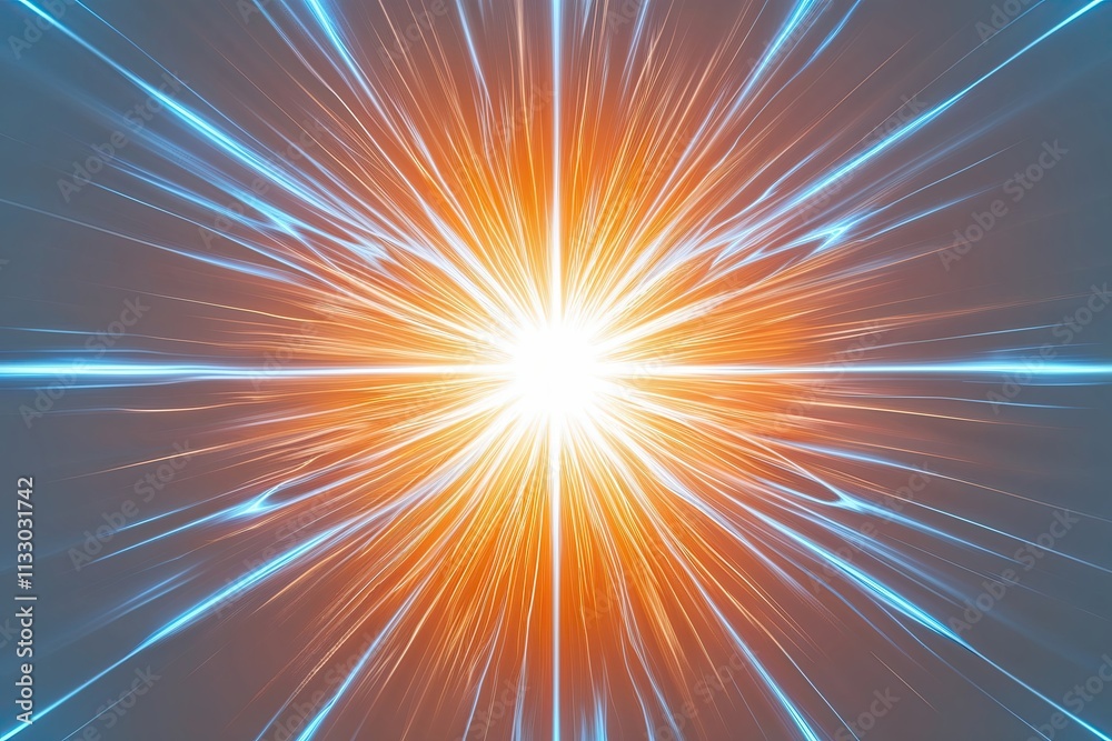 Obraz premium Vibrant Orange and Blue Electric Glow on Clean White Background