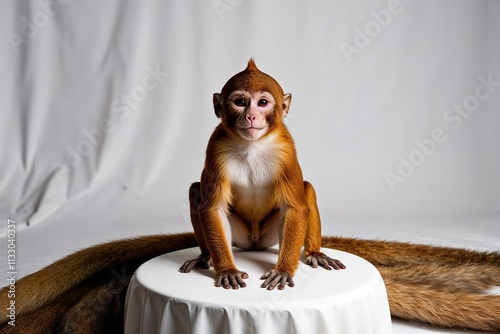 Charming Capuchin Monkey Portraits on Bright White Background