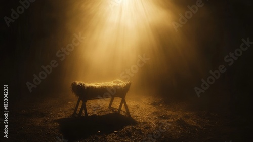 straw crib where Jesus was born in a stable