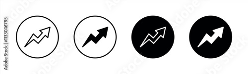 arrow up icon set. contain increase, profit, investment, growth, chart, graphic icon. vector illustration