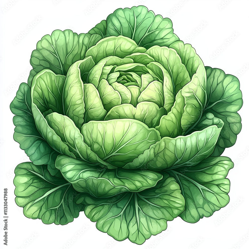 Obraz premium Organic cabbage illustration