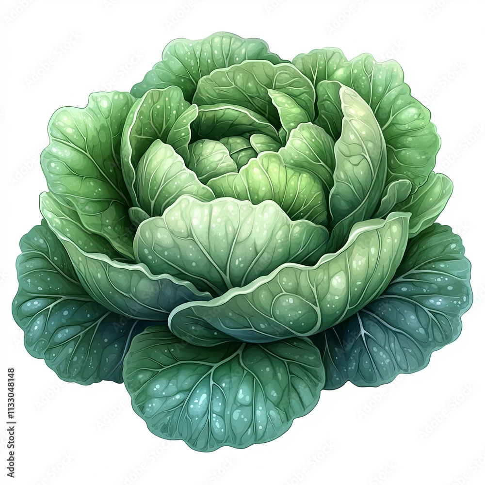 Obraz premium Fresh cabbage illustration
